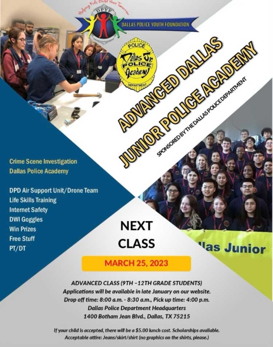 Dallas JPA Advanced Class – March 25, 2023 – Dallas Junior Police Academy